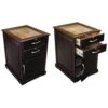 Santiago End Table Glass Top Cigar Humidor With 2 Pull Out Drawers - Holds Up To 700 - Color: Cherry Walnut Finish