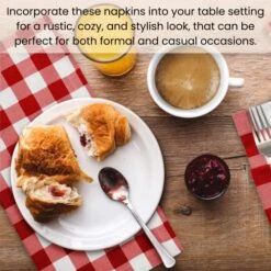 20x20 Gingham Buffalo Check Cloth Dinner Napkins Pack Of 12, 100% Cotton Cocktail Napkins, Wedding Dinner Napkins With Mitered Corners And Generous Hem - Red White -KitchenAid Shop 512pCQv7qOL