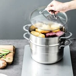 LDCHNH Stainless Steel Soup Pot Household Thickened Gas Induction Cooker Small Boiling Pot Steamer -KitchenAid Shop 512tWjnAawL