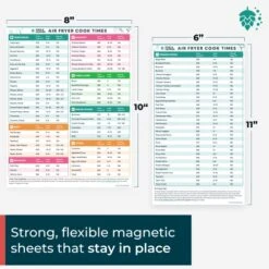 & Pepper Magnetic Air Fryer Temperature Chart & Cheat Sheet Set | Quick Reference Guide With Cook Time, Temperature Setting, Internal Food Temp For Almost 90 Popular Air Fryer Foods -KitchenAid Shop 512zfTxfsbL