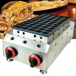 Commercial LPG Gas 50-Grid Mini Dutch Pancakes Maker Machine Takoyaki Grill Pan Octopus Ball Waffle Maker Nonstick Waffle Iron (50pcs-LPG Gas Waffle Maker) -KitchenAid Shop 5134JWDASQL