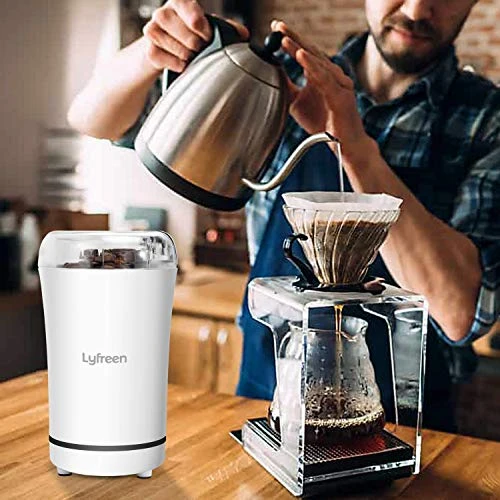 Electric Coffee Grinder,One-Touch Spice Grinder With Brush, Small Coffee Bean Grinder Portable Coffee Grinder 50g Capacity(White,US Plug) 5 Electric Coffee Grinder,One-Touch Spice Grinder With Brush, Small Coffee Bean Grinder Portable Coffee Grinder 50g Capacity(White,US Plug) - Image 3