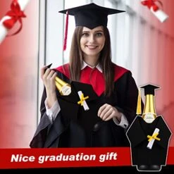 6 Pieces Graduation Wine Coat Bottle Covers Sets, Felt Graduation Gown And Bottle Toppers Doctoral Cap With Tassels Suit For Wine Or Champagne Bottle, Wine Gift Bags For Graduation Party Decor (Black) 17 6 Pieces Graduation Wine Coat Bottle Covers Sets, Felt Graduation Gown And Bottle Toppers Doctoral Cap With Tassels Suit For Wine Or Champagne Bottle, Wine Gift Bags For Graduation Party Decor (Black) -KitchenAid Shop 51382Kynq8L