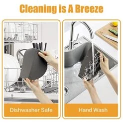 Low Cooker Divider Liner Fit 6QT,Silicone Slow Cooker Divider Insert Liner, Reusable/BPA Free/Leakproof/Dishwasher Safe Slow Cooker Accessories Cooking Liner For Most 6 Quart Slow Cooker(Grey) -KitchenAid Shop 513GoWy4JCL