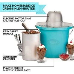 Electric Ice Cream Maker, 4 Quarts, Soft Serve Machine With Easy-Carry Handle For Ice Cream, Frozen Yogurt Or Gelato, Blue 15 Electric Ice Cream Maker, 4 Quarts, Soft Serve Machine With Easy-Carry Handle For Ice Cream, Frozen Yogurt Or Gelato, Blue -KitchenAid Shop 513IYfxCvkL