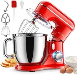 Stand Mixer, KICHOT 10+P Speed 4.8 Qt. Household Stand Mixers, Tilt-Head Cake Mixer Machine With Dough Hook, Beater, Wire Whisk & Splash Guard Attachments For Baking, Cake, Cookie, Kneading, SM-1533 -KitchenAid Shop 513TzftTdNL. AC