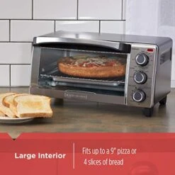 Black & Decker Lack & Decker™ 4-Slice Toaster Oven Fits 9" Pizza, Grey -KitchenAid Shop 513VXqZMghL