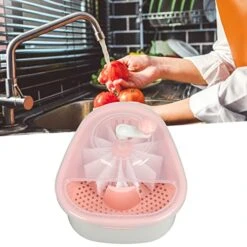 Salad Spinner, Manual Salad Spinner Vegetable Washer Fruit Veggie Bowl Small Manual Lettuce Spinner Veggie Dryer Set For Kitchen (Pink) -KitchenAid Shop 513ZEutMgdL