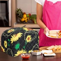 2-Slice Toaster Cover,Bread Toaster Oven Dustproof Cover,Waterproof Kitchen Small Appliance Cover Kitchen Broiler Appliance Organizer Bag Anti Fingerprint Protection For Woman Gift-Top Handle Design (Sunflower) -KitchenAid Shop 513e2CpRGmL