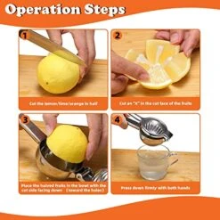 Lemon Squeezer Stainless Steel 304 Citrus Squeezer With Solid Handle Heavy Duty Lime Juice For Juicing Oranges, Pomegranate, Lemons & Limes(Large) -KitchenAid Shop 513eBEPO8yL