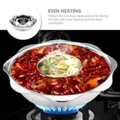 Hot Pot With Divider Two-flavor Stainless Steel Shabu Shabu Pot Chinese Hot Pot Pot For Electric Induction Cooktop Gas Stove Use -KitchenAid Shop 513jn4R5yPL