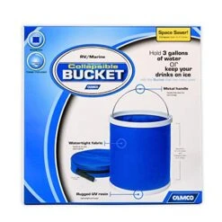 Camco Collapsible Bucket With Storage Case- Durable Pop Up Bucket With Watertight Fabric, Holds 3 Gallons Of Water - Great For RVs, Camping, Fishing, Boating, Hiking And More - Blue (42993), Blank Ski -KitchenAid Shop 513kOC4TYKL