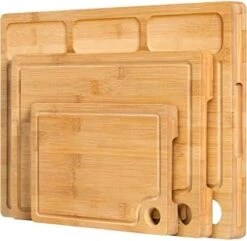 Bamboo Cutting Boards For Kitchen, (Set Of 3) Kitchen Chopping Board With 3 Built-In Compartments And Juice Groove Heavy Duty Serving Tray Wood Butcher Block And Wooden Carving Board With Hole 9 Bamboo Cutting Boards For Kitchen, (Set Of 3) Kitchen Chopping Board With 3 Built-In Compartments And Juice Groove Heavy Duty Serving Tray Wood Butcher Block And Wooden Carving Board With Hole -KitchenAid Shop 513pLgD8YtL. AC