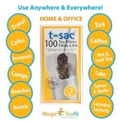 Dern Tea Filter Bags, Disposable Tea Infuser, Size 2, Set Of 100 Filters - Heat Sealable, Natural, Easy To Use Anywhere, No Cleanup – Perfect For Teas, Coffee & Herbs - From Magic Teafit -KitchenAid Shop 513rtBwPLVL