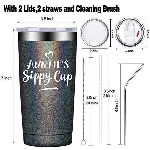 Gifts For Aunt - Best Aunt Ever Gifts - Auntie Gifts From Niece, Nephew - Funny Birthday Christmas Gifts For Auntie, New Aunt, First Time Aunt - Vacuum Insulated Tumbler Cup 4 Gifts For Aunt - Best Aunt Ever Gifts - Auntie Gifts From Niece, Nephew - Funny Birthday Christmas Gifts For Auntie, New Aunt, First Time Aunt - Vacuum Insulated Tumbler Cup - Image 2