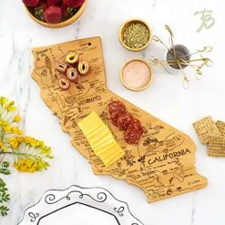 Totally Bamboo Destination California State Shaped Serving And Cutting Board, Includes Hang Tie For Wall Display -KitchenAid Shop 513ukNWgGwS