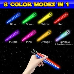 LIGHTSABER CHOPSTICKS LIGHT UP STAR WARS LED Glowing Light Saber Chop Sticks REUSABLE Sushi Lightup Sabers Removable Handle Dishwasher Safe 8 Color Modes 1 Pair 13 LIGHTSABER CHOPSTICKS LIGHT UP STAR WARS LED Glowing Light Saber Chop Sticks REUSABLE Sushi Lightup Sabers Removable Handle Dishwasher Safe 8 Color Modes 1 Pair -KitchenAid Shop 513yOuZq06L