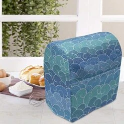 Nautical Stand Mixer Cover, Doodle Style Waves With Curvy Lines Ocean Storm Abstract Seascape, Kitchen Appliance Organizer Bag Cover With A Pocket, 6-8 Quarts, Blue Teal And Turquoise -KitchenAid Shop 513ybJ8j4WL