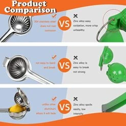Lemon Squeezer Stainless Steel 304 Citrus Squeezer With Solid Handle Heavy Duty Lime Juice For Juicing Oranges, Pomegranate, Lemons & Limes(Large) -KitchenAid Shop 513ybvDvdfL
