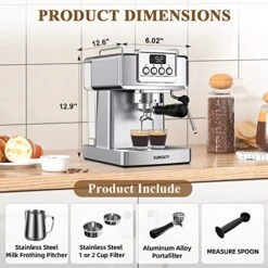 Espresso Machine, Stainless Steel Espresso Machine With Milk Frother For Latte, Cappuccino, Machiato,for Home Espresso Maker, 1.8L Water Tank, 20 Bar -KitchenAid Shop 5140XNOQWPL