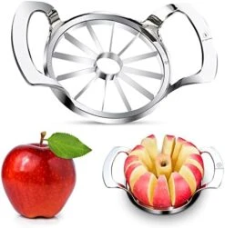 Apple Slicer 12 Slices, Upgraded Version 12-Blade Extra Large Apple Cutter, Heavy Duty Stainless Steel Apple Corer, Fruit Cutter, Ultra Sharp Apple Corer And Slicer, Divider For Upto 4 Inches Apple -KitchenAid Shop 51412jrwsiL. AC