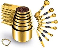 Stainless Steel Measuring Cups And Spoons Set Of 15 - Includes 7 Nesting Metal Measuring Cups, 8 Magnetic Measuring Spoons Set - Ideal Kitchen Gadgets For Cooking And Baking Needs -KitchenAid Shop 5143NQYrmML. AC