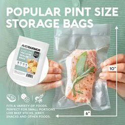 Vacuum Sealer Bags 200 Pint 6x10" Size For Food Saver, Seal A Meal Vac Sealers, BPA Free, Heavy Duty, Meal Prep And Sous Vide Vacume Safe, Universal Designed Food Storage Bag 11 Vacuum Sealer Bags 200 Pint 6x10" Size For Food Saver, Seal A Meal Vac Sealers, BPA Free, Heavy Duty, Meal Prep And Sous Vide Vacume Safe, Universal Designed Food Storage Bag -KitchenAid Shop 5143kwcJzdL
