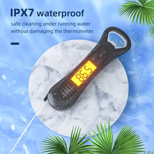Instant Waterproof Meat Thermometer (2-Year Replacement), Corkscrew 2-in-1, Making BBQ, Cake, And Turkey, Kitchen, Outdoor Can Be Used (6.5 Inches/Black) 3 Instant Waterproof Meat Thermometer (2-Year Replacement), Corkscrew 2-in-1, Making BBQ, Cake, And Turkey, Kitchen, Outdoor Can Be Used (6.5 Inches/Black)