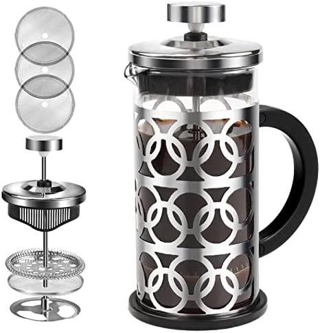 French Press Coffee Maker 12 Ounce Stainless Steel With Borosilicate Glass Heat Resistant 4 Level Filtration System For Brew Coffee & Tea Dishwasher Safe 350ml (12oz, Stainless Black) 16 French Press Coffee Maker 12 Ounce Stainless Steel With Borosilicate Glass Heat Resistant 4 Level Filtration System For Brew Coffee & Tea Dishwasher Safe 350ml (12oz, Stainless Black) - Image 14