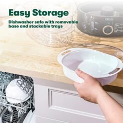 Bella Two Tier Food Steamer With Dishwasher Safe Lids And Stackable Baskets & Removable Base For Fast Simultaneous Cooking - Auto Shutoff & Boil Dry Protection, 7.4 QT, Black -KitchenAid Shop 514Izes2KZL