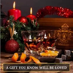 Hiskey Glass Set Of 2 - Bourbon Whiskey Stones Gift Set For Men - Includes Crystal Whisky Rocks Glasses, Chilling Stones, Slate Coasters - Scotch Glasses In Wooden Box - Wisky Burbon Retirement Gifts -KitchenAid Shop 514N8G2D0CL