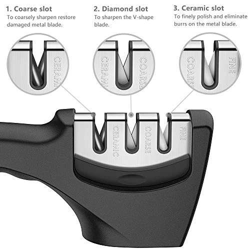 GENERIC Kitchen Knife Sharpener,2023 Best Upgraded 3-Stage Blade Sharpener Stone(Ceramic,Coarse,Fine).Made For Chef/Fillet Knives.Easy Manual Sharpening With Cut-Resistant Glove For More Safety 5 GENERIC Kitchen Knife Sharpener,2023 Best Upgraded 3-Stage Blade Sharpener Stone(Ceramic,Coarse,Fine).Made For Chef/Fillet Knives.Easy Manual Sharpening With Cut-Resistant Glove For More Safety - Image 3