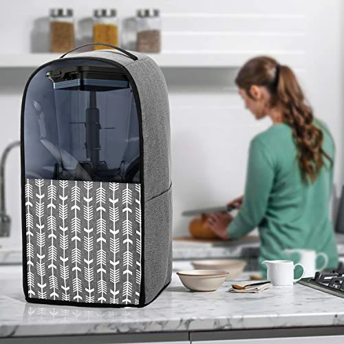 Visible Blender Dust Cover Compatible With Ninja Foodi Blender, Small Appliance Cover With Pockets And Top Handle, Gray With Arrow (Cover Only, Patent Pending) 7 Visible Blender Dust Cover Compatible With Ninja Foodi Blender, Small Appliance Cover With Pockets And Top Handle, Gray With Arrow (Cover Only, Patent Pending) - Image 5