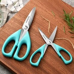 MHS11 Kitchen Scissors, 2-Pack Heavy Duty Kitchen Shears, Stainless Steel Meat Cutting Scissors, Sharp Cooking Scissors For Chicken, Seafood, Poultry, Herbs, Turquoise(8.7+ 6.8 INCH) 13 MHS11 Kitchen Scissors, 2-Pack Heavy Duty Kitchen Shears, Stainless Steel Meat Cutting Scissors, Sharp Cooking Scissors For Chicken, Seafood, Poultry, Herbs, Turquoise(8.7+ 6.8 INCH) -KitchenAid Shop 514UcnjsT9S. AC