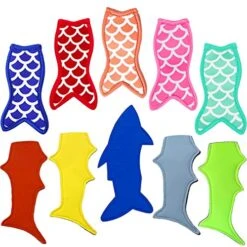 Popsicle Holder Bags Mermaid And Shark Ice Pop Sleeves Freezer Reusable Popsicle Covers 10 Pc