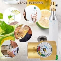 CO2 Direct Adapter With 2000psi Pressure Gauge, Thread Set Replacement Accessories For Soda Machine Tank, CO2 Refill Connector Adapter Accessories, Adapter Refills Connector Kit CGA320 To TR21-4 (B) 13 CO2 Direct Adapter With 2000psi Pressure Gauge, Thread Set Replacement Accessories For Soda Machine Tank, CO2 Refill Connector Adapter Accessories, Adapter Refills Connector Kit CGA320 To TR21-4 (B) -KitchenAid Shop 514bmZH9ujL