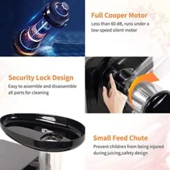 Juicer Machines Celery Carrot Kale Ginger Slow Masticating Cold Press Juicer Vegetables And Fruits Juice Extractor, Easy To Clean Juicer 2 Speed Mode BPA-Free,Reverse Function,High Yield For Home Use -KitchenAid Shop 514gAu7NfvL