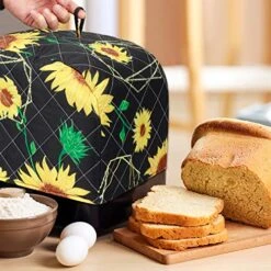 2-Slice Toaster Cover,Bread Toaster Oven Dustproof Cover,Waterproof Kitchen Small Appliance Cover Kitchen Broiler Appliance Organizer Bag Anti Fingerprint Protection For Woman Gift-Top Handle Design (Sunflower) -KitchenAid Shop 514ghm1d5AL
