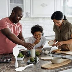 2 Pcs Plastic Rice Paddle,Non Stick Standing Rice Spoon Scooper Spatula,Heat Resistant Rice Cooker Spoon (White) -KitchenAid Shop 514jg2Zc4GL