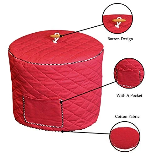 Instant Pot Cover With Wooden Ladle Pocket Pressure Cooker Cover For 6 Quart Instant Pot Dust Proof Covers For Appliances Decorative Appliance Covers With Pocket - Red 5 Instant Pot Cover With Wooden Ladle Pocket Pressure Cooker Cover For 6 Quart Instant Pot Dust Proof Covers For Appliances Decorative Appliance Covers With Pocket - Red - Image 3