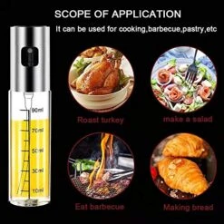 Olive Oil Sprayer For Cooking, Food-Grade Glass Oil Spray Bottle Oil [ Comes With Funnel Oil Brush Cleaning Brush ] Oil Sprayer Mister For Cooking BBQ, Salad, Frying, Roasting, Baking -KitchenAid Shop 514uXq6ZHiL