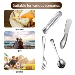 Charcuterie Accessories (14 Pcs), Cheese Spreaders For Charcuterie Board, Mini Serving Spoons, Forks And Mini Serving Tongs - Charcuterie Utensils For Butter, Cheese And Pastry Making -KitchenAid Shop 514y0Qs2ATL
