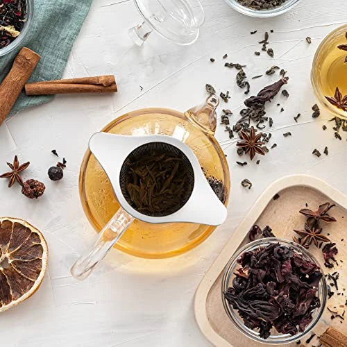 Tea Infuser Basket, Extra Fine Mesh Tea Strainers For Loose Tea, 18/8 Stainless Steel Loose Leaf Tea Steeper With Coaster Lid And Double-sided Handle, Tea Diffuser With Large Capacity 8 Tea Infuser Basket, Extra Fine Mesh Tea Strainers For Loose Tea, 18/8 Stainless Steel Loose Leaf Tea Steeper With Coaster Lid And Double-sided Handle, Tea Diffuser With Large Capacity - Image 6