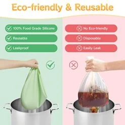 2 Pack Slow Cooker Liners - Reusable Crock Pot Liner Leakproof & Easy Clean Silicone Divider Fit 6-8 Quarts Slow Cooker Oval Or Round Pot -KitchenAid Shop 5150JQ1ZlEL