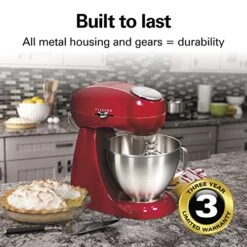 Hamilton Beach All-Metal 12-Speed Electric Stand Mixer, Tilt-Head, 4.5 Quarts, Pouring Shield, Red 9 Hamilton Beach All-Metal 12-Speed Electric Stand Mixer, Tilt-Head, 4.5 Quarts, Pouring Shield, Red -KitchenAid Shop 5153uJGkaFL