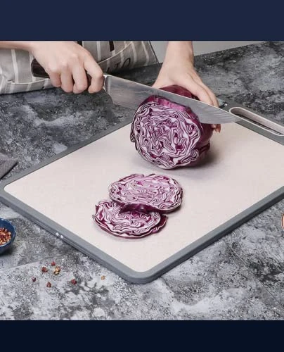 Double Sided Cutting Board,Stainless Steel Cutting Board For Kitchen,Large Size 17.8" X 12.2",Cutting Board For Meat,Cutting Board With Knife Sharpener 7 Double Sided Cutting Board,Stainless Steel Cutting Board For Kitchen,Large Size 17.8" X 12.2",Cutting Board For Meat,Cutting Board With Knife Sharpener - Image 5