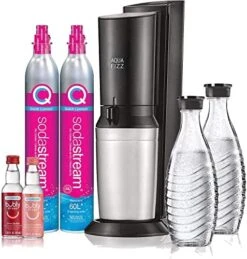 SodaStream Aqua Fizz Sparkling Water Machine (Black) With Co2 & Glass Carafes -KitchenAid Shop 5159lwtDQL. AC