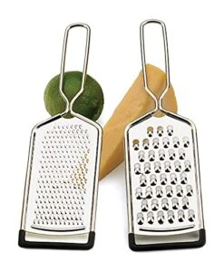 Endurance Kitchen Collection Multi-Use Cheese Grater Handheld Potato Slicer Shredder For Hard & Soft Cheeses, Vegetables & Zesting , 10 X 2-3/4-Inch, Non-Slip Bottom, 2 Piece 12 Endurance Kitchen Collection Multi-Use Cheese Grater Handheld Potato Slicer Shredder For Hard & Soft Cheeses, Vegetables & Zesting , 10 X 2-3/4-Inch, Non-Slip Bottom, 2 Piece -KitchenAid Shop 515BbclM5ML