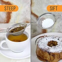 - Set Of 4 Premium Quality Fine Mesh Stainless Steel Strainers - 3", 4", 5.5" And 8" Sizes - Sift, Strain, Drain And Rinse Vegetables, Pastas & Tea -KitchenAid Shop 515V0Qm0brL