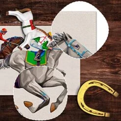 Nepnuser Kentucky Derby Table Runner Horse Race Jockey Decoration Rustic Farmhouse Home Dining Room Kitchen Table Decor (13" X 72") -KitchenAid Shop 515bwii4WyL